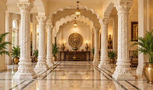 design visualisation of Carved Marble Pillar: Setting 3