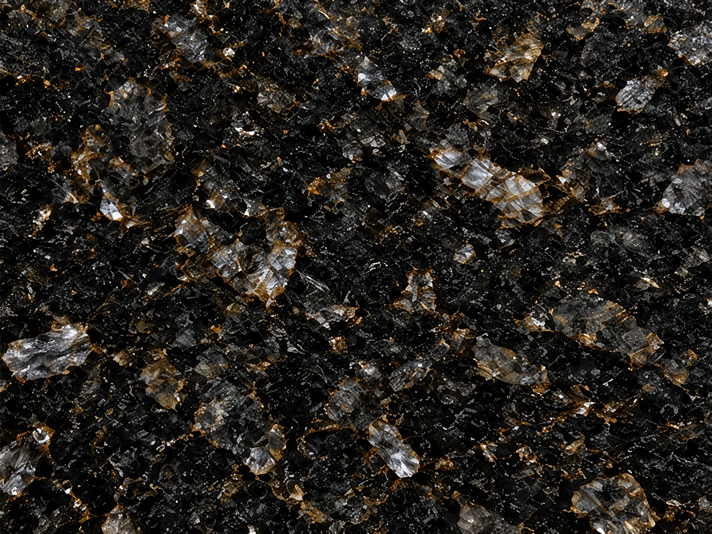 Illustrative polished black granite