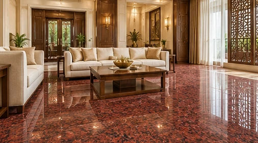 design visualisation of Lakha Red Granite: Living-room floor