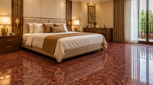 design visualisation of Lakha Red Granite: Bedroom floor