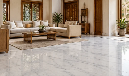 design visualisation of Makrana White: Living-room floor
