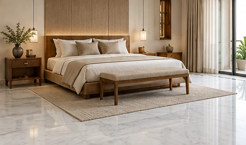 design visualisation of Makrana White: Bedroom floor