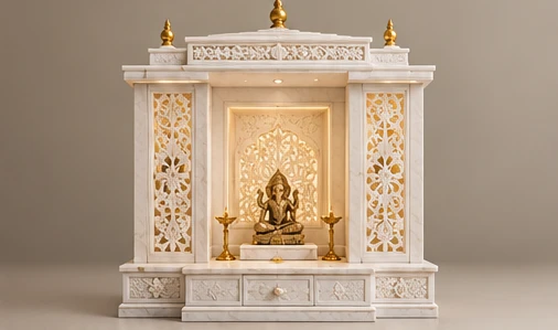 design visualisation of Marble Home Temple: Detail view