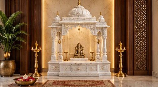 design visualisation of Marble Home Temple: Setting 1