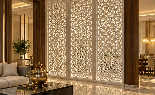 design visualisation of Marble Jali Screen: Setting 1