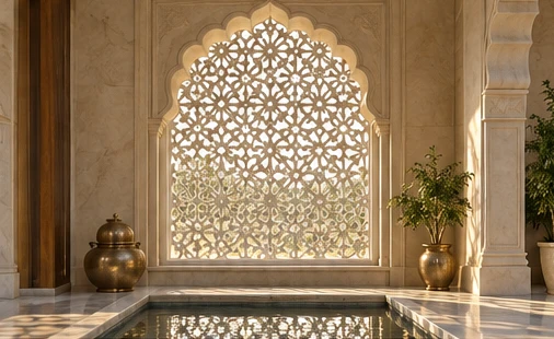 design visualisation of Marble Jali Screen: Setting 2
