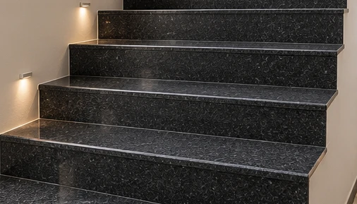 design visualisation of Rajasthan Black Granite: Stair detail