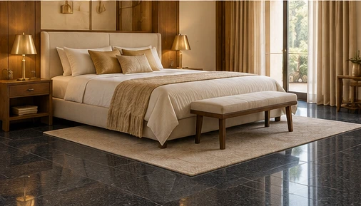 design visualisation of Rajasthan Black Granite: Bedroom floor